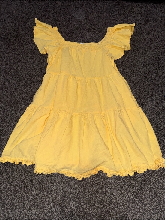 Princess Polly Dresses & Skirts - Princess Polly Yellow Tiered Ruffle Dress Size 4 Boho Cottagecore Style